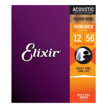 Elixir #16077 Acoustic Nano Phosphor Bronze String 12-56 Light Medium
