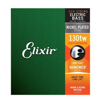 Elixir #15432 Bass Guitar Nano Steel 0.130 L-TW Single Strings
