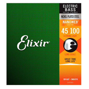 Elixir #14052 Bass 4 Strings Nanoweb Nickel Plated Steel 45-100 Light
