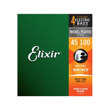 Elixir #14052 Bass 4 Strings Nanoweb Nickel Plated Steel 45-100 Light