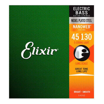 Elixir #14202 Bass 5 Strings Nanoweb Nickel Plated Steel 45-130 Light