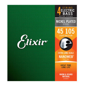 Elixir #14087 Bass String Nano Nickel Plated Steel 45-105 Light Medium