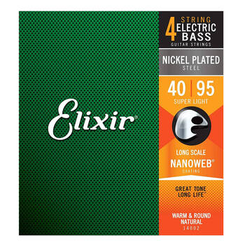 Elixir #14002 Bass Strings Nanoweb Nickel Plated Steel 40-95 Super Light