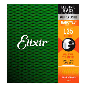 Elixir #15435 Bass Guitar Nanoweb Coating 0.135 Single String