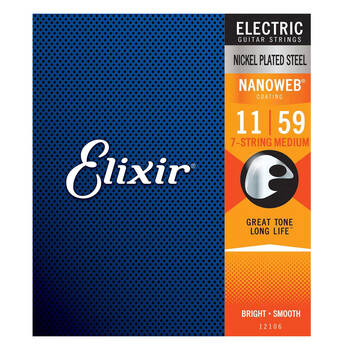 Elixir #12106 Electric 7 Strings Nanoweb Steel 11-59 Medium