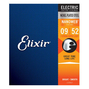 Elixir #12007 Electric Nanoweb 7 Strings Steel Super 9-52 Light