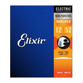 Elixir #12152 Electric Guitar Nanoweb Nickel Plated Steel 12-52 Heavy