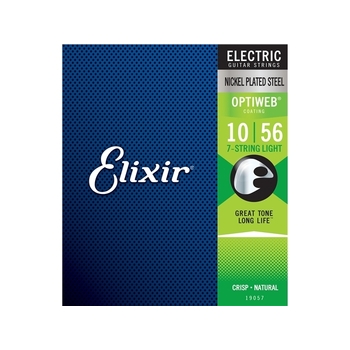 Elixir #19057 Electric Guitar 7 Strings Optiweb Steel 10-56 Light