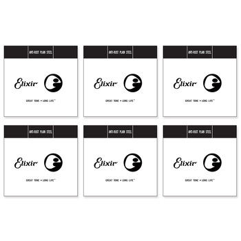 6PK #13017: Plain Steel 0.017 Single Strings