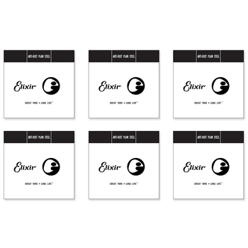 6PK #13018: Plain Steel 0.018 Single Strings