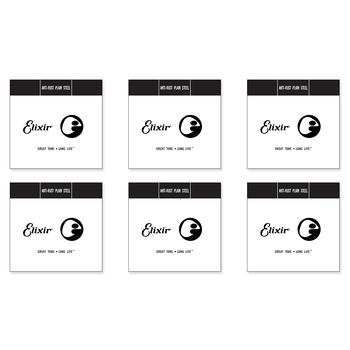 6PK #13022: Plain Steel 0.022 Single Strings
