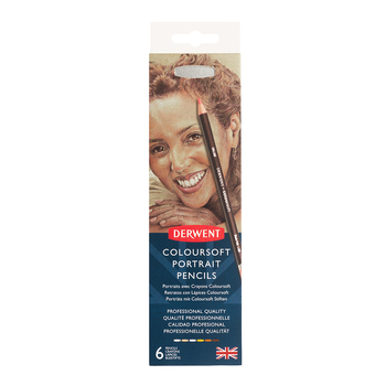 6PK Derwent Coloursoft Skintones Drawing/Colouring Pencil Tin
