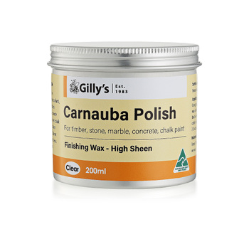 Gilly's 200ml Clear Carnauba Polish Finishing Wax For Timber