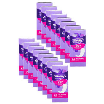 16x 24pc Always 3in1 Discreet Sanitary Liners For Sensitive Bladder Normal