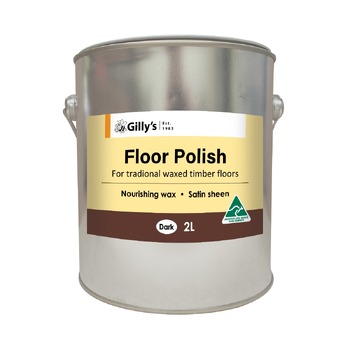 Gilly's 2L Dark Beeswax-Based Floor Polish For Waxed Timber Floor