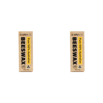 2PK Gilly's Pure Beeswax Block DIY Wood/Shoe Polish 50g