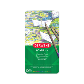 Derwent Academy Art Craft Hexagonal Watercolour Pencil Tin 12pc