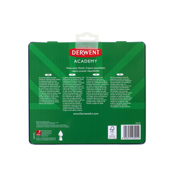 Derwent Academy Art Craft Hexagonal Watercolour Pencil Tin 24pc