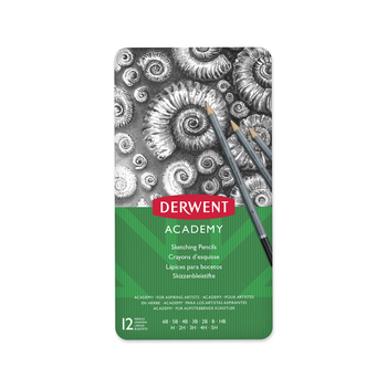 Derwent Academy Art Craft Hexagonal Sketch Pencil Tin 12pc