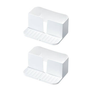 2PK iDesign Classic Plastic Sink Caddy w/ Tray Kitchen/Bathroom Organiser White