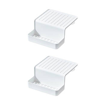 2PK iDesign Classic Plastic Double Suction Sink Caddy - White