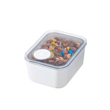iDesign Crisp Plastic Pouring Food Canister w/ Airtight Lid White - Small