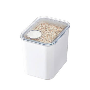 iDesign Crisp Plastic Pouring Food Canister w/ Airtight Lid White - Medium
