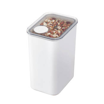 iDesign Crisp Plastic Pouring Food Canister w/ Airtight Lid White - Large