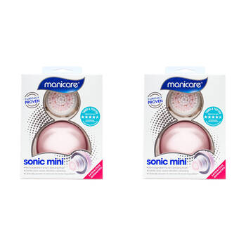 2PK Manicare Sonic Mini Rechargeable Facial Cleansing Brush - Pink
