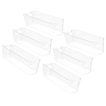 6PK Boxsweden Crystal 37x11cm Stackable Basket Organiser