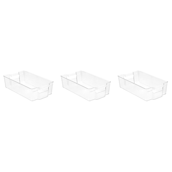 3PK Boxsweden Crystal 37x21.5cm Stackable Basket Organiser