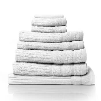 8pc Royal Comfort Eden Egyptian Cotton Towel Pack - White
