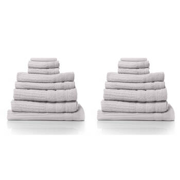 2x 8pc Royal Comfort Eden Egyptian Cotton Towel Pack - Sea Holly