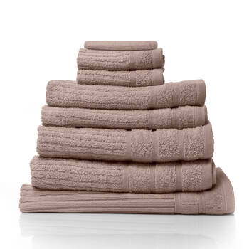 8pc Royal Comfort Eden Egyptian Cotton Towel Pack - Champagne Rose