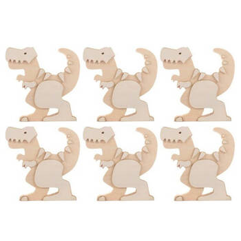 6PK Kaleidoscope Paint Your Own Wooden Dinosaur Kids/Children Art Craft
