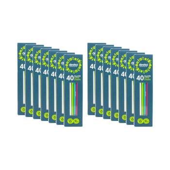 14x 40PK Deeko Recyclable Paper Straws Assorted Colours Bulk Pack Home/Catering