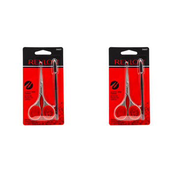 4pc Revlon Brow Trimming Makeup Tool Shaping Scissors & Brush