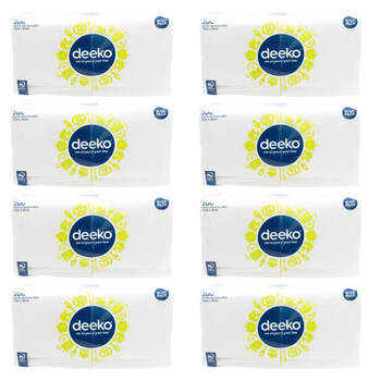 8x 200pc Deeko Single Ply Disposable White Napkins 31x31cm Bulk Pack Catering