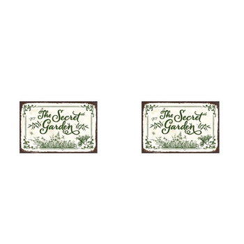 2x Embossed The Secret Garden 30x20cm Metal Sign w/ UV Print Hanging Decor