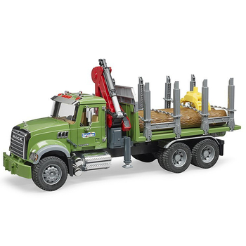 Bruder 1:16 MACK Granite Timber Truck w/ Crane & Logs Kids Toy 4y+