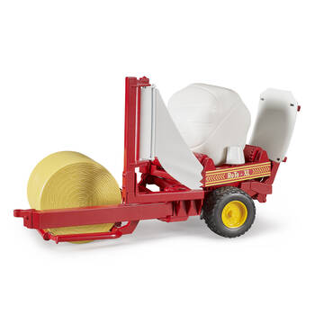 Bruder ABS Bale Wrapper w/Ochre/Black Round Bales Farm Vehicle 40cm Toy 4y+