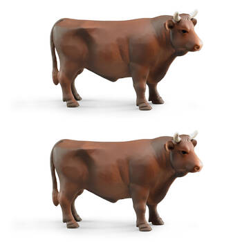 2PK Bruder ABS Bull Standing 18.5cm Farm Action Figure Kids Toy Brown 3y+