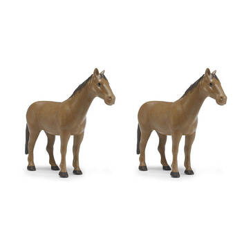 2PK Bruder ABS Horse Action Figure Kids Toy Chestnut Brown 3y+