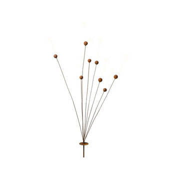  Metal Stake Spray Billy Buttons Short 95x50cm - Rust