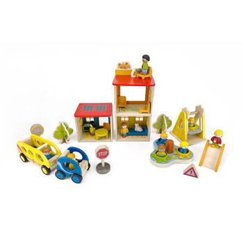 Beleduc My Little World City Set Wooden Pretend Playset Kids/Children - 3y+