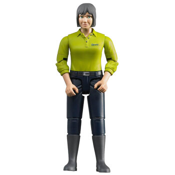 Bruder Bworld Black Haired Woman in Dark Blue Jeans Action Figurine 10cm 4y+