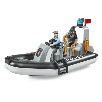 Bruder Police Boat w/Figures, Beacon & Accessories 4y+