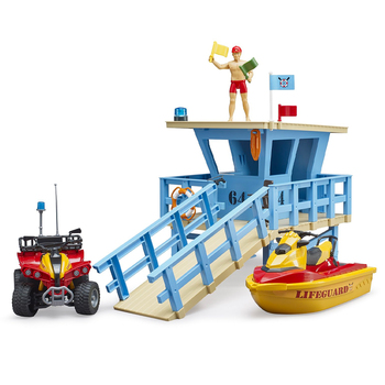 Bruder Bworld Life Guard Station w/ Quad and Personal Water Craft