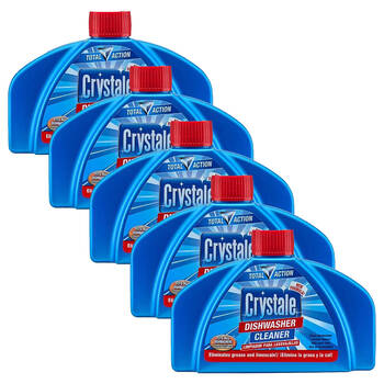 5PK Crystale Dishwasher Cleaner Liquid Grease Eliminator 250ml - Blue