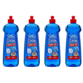 4PK Crystale Total Action Rinse Aid Streak Free 500ml - Blue